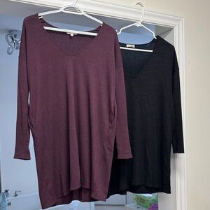 Wilfred Free Black+Burgundy Knit dress top, 2 for $50